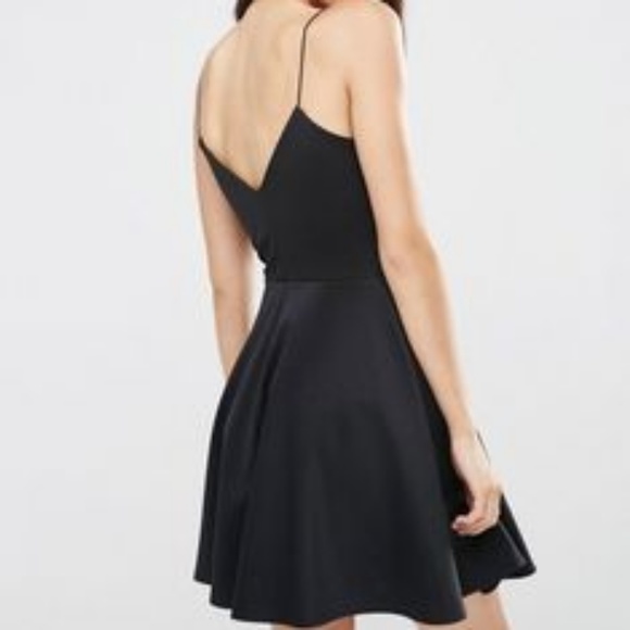 Asos scuba strappy black mini dress - Picture 2 of 5